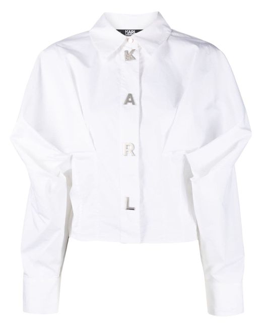 Karl Lagerfeld Karl lettering organic-cotton shirt
