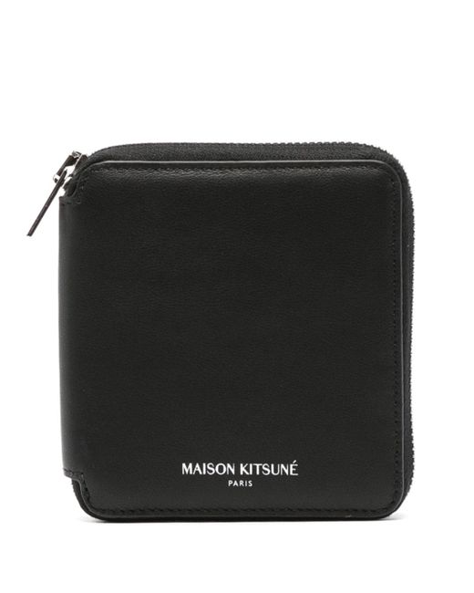 Maison Kitsuné logo-print leather wallet