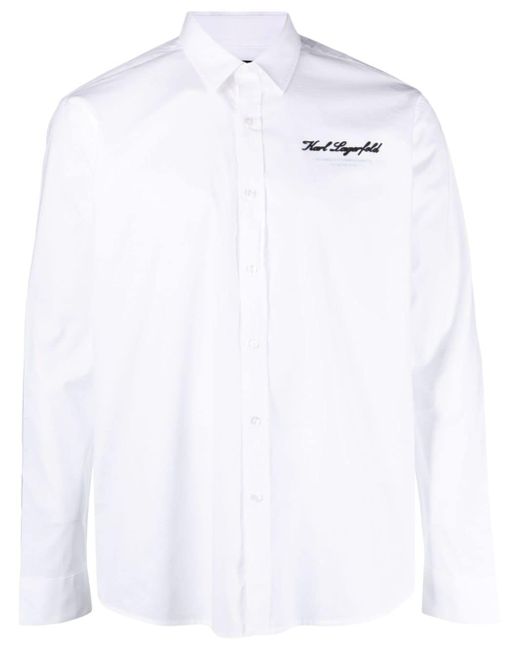 Karl Lagerfeld embossed logo poplin shirt