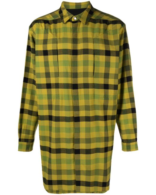 Rick Owens plaid-pattern flannel shirt
