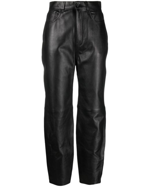 Totême tapered leather trousers