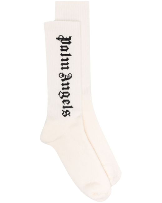 Palm Angels logo-jacquard ribbed socks