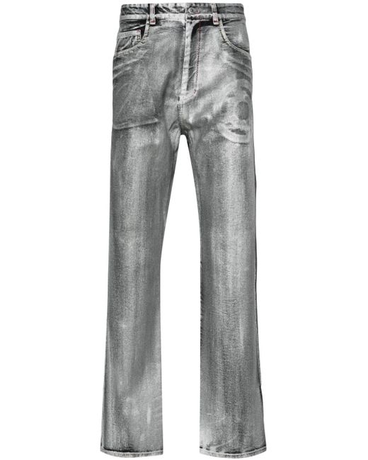 Kanghyuk coated-finish straight-leg jeans