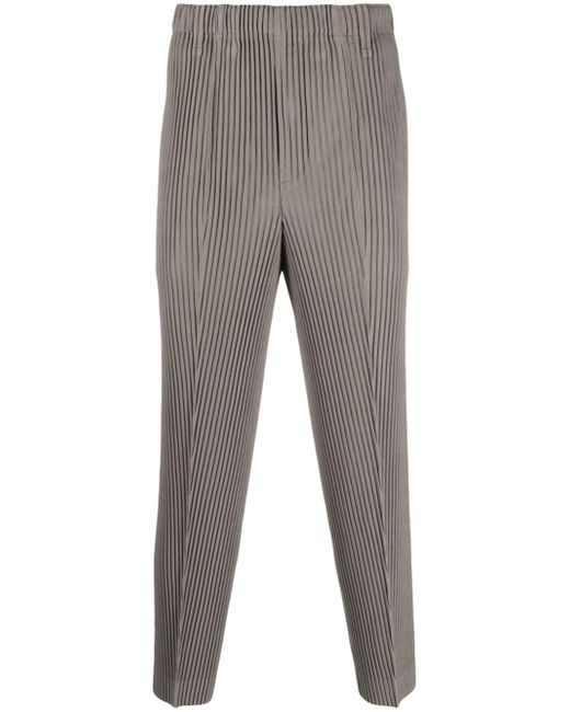 Homme Pliss Issey Miyake ribbed-detailing elasticated-waist trousers
