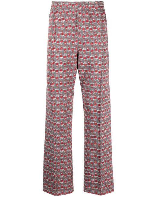 Needles floral-jacquard straight trousers