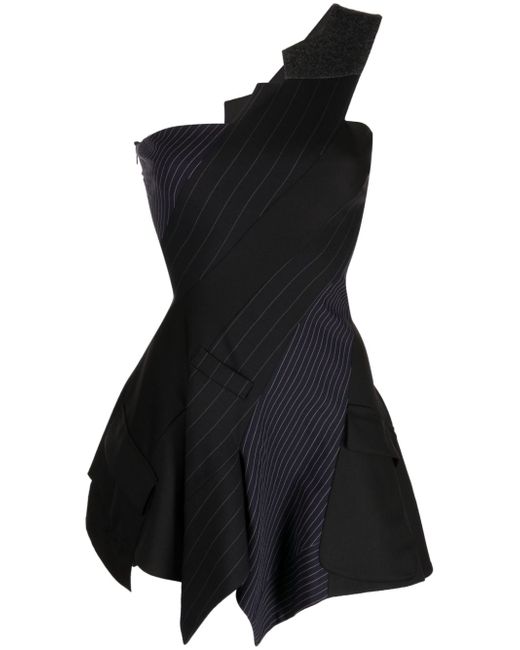 Monse one-shoulder pinstripe asymmetric dress