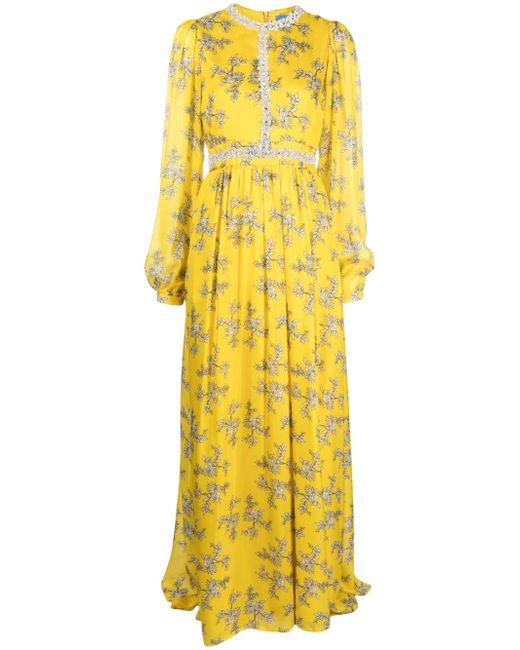 MacGraw Baroque floral-print gown dress