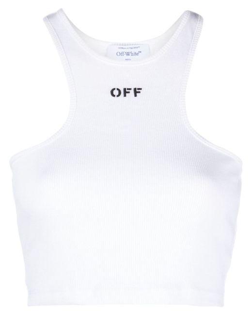 Off-White Off-Stamp ribbed crop top