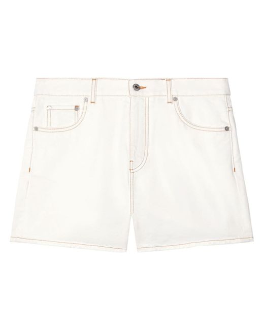 Off-White contrast-stitching denim shorts