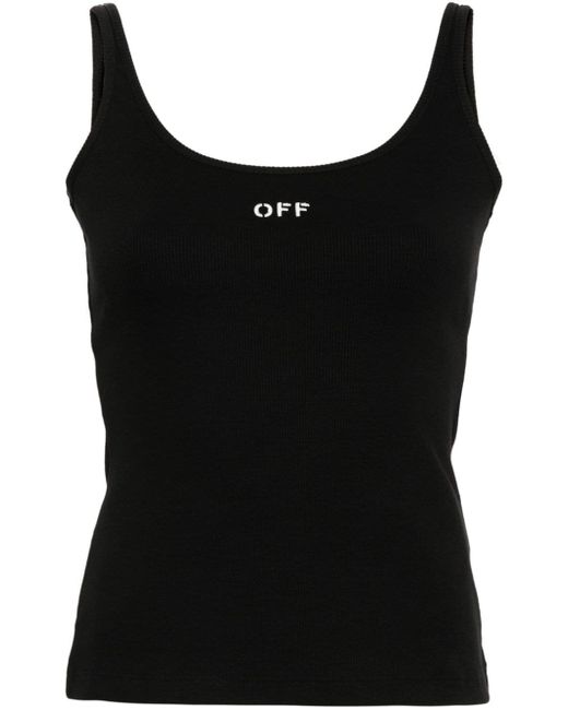 Off-White Off Stamp ribbed-knit tank top