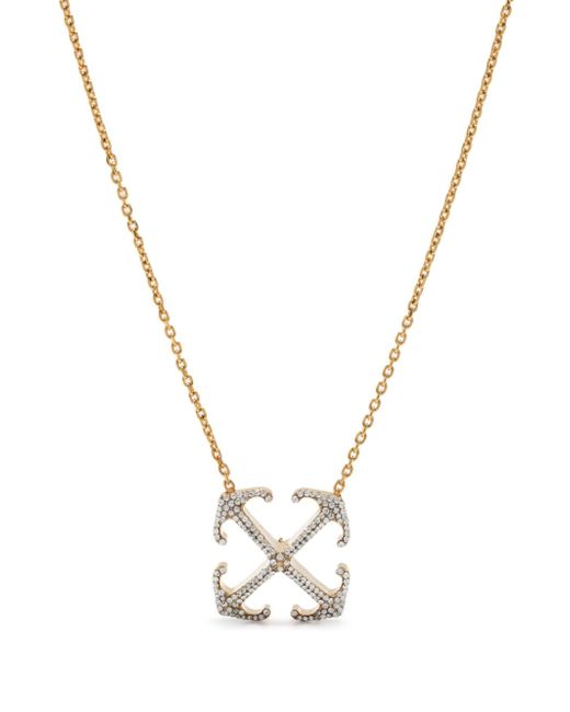 Off-White Arrow embellished pendant necklace