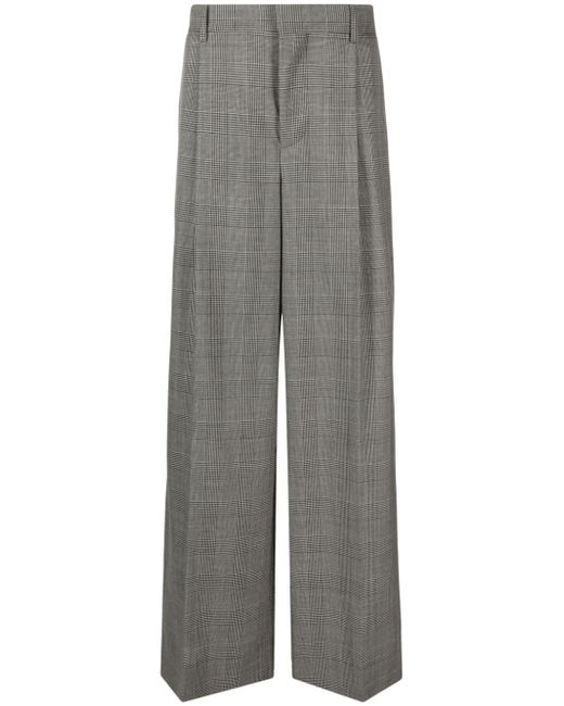 Moschino check-pattern wide-leg tailored trousers