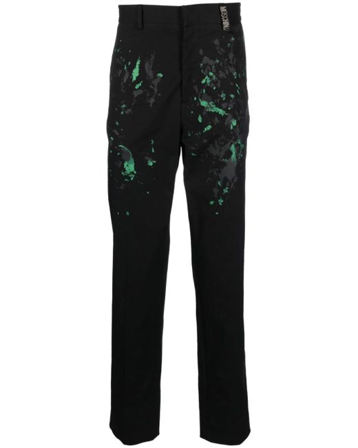 Moschino paint splatter twill tailored trousers