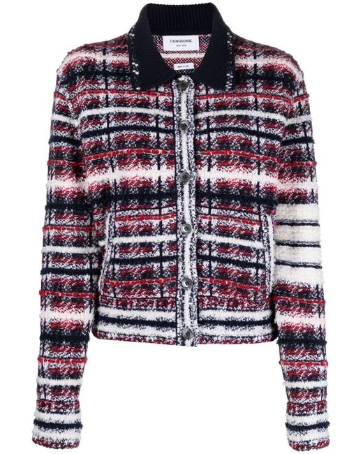 Thom Browne check-print 4-Bar jacket