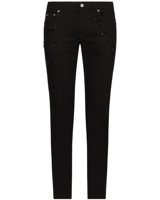 Dolce & Gabbana crystal-embellished skinny jeans