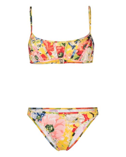 Zimmermann Alight floral-print bikini
