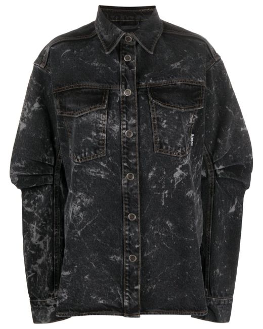 Rotate washed-denim recycled-cotton shirt