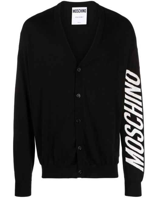 Moschino logo-jacquard cotton cardigan