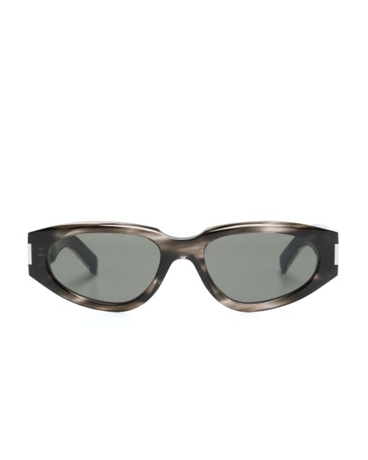 Saint Laurent tortoiseshell-effect oval-frame sunglasses