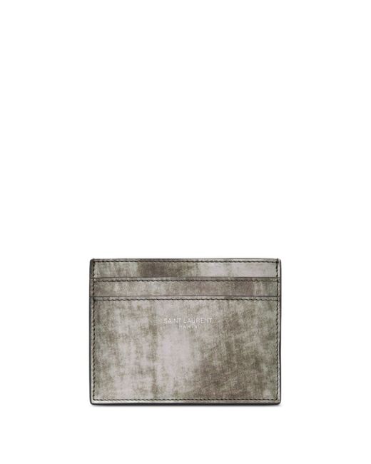Saint Laurent abstract-print leather cardholder