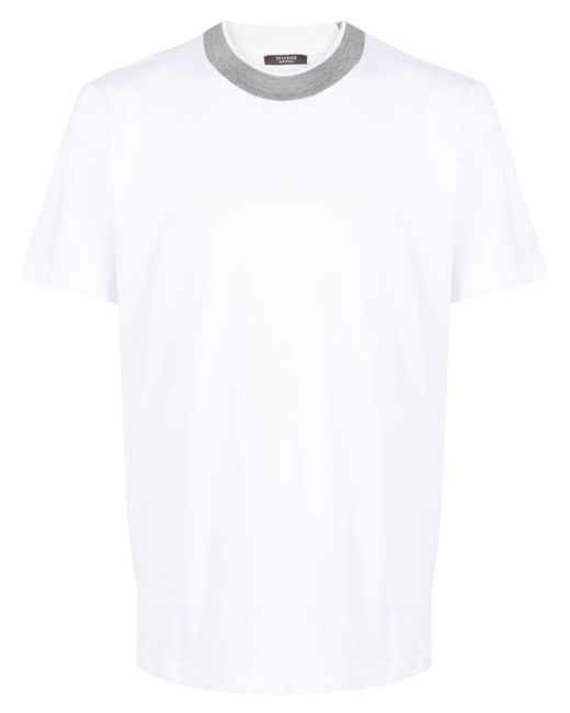 Peserico contrasting-collar cotton T-shirt