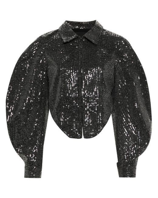 Rotate sequin-embellished cropped jacket