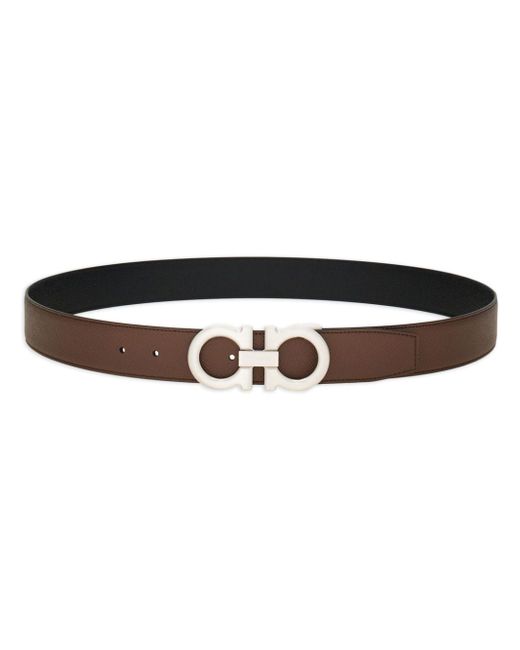 Ferragamo Gancini-buckle reversible leather belt