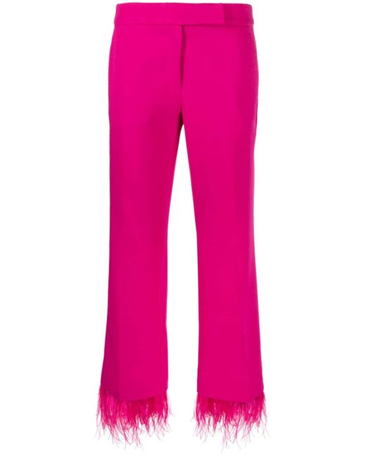 Michael Michael Kors feather-trim cropped trousers