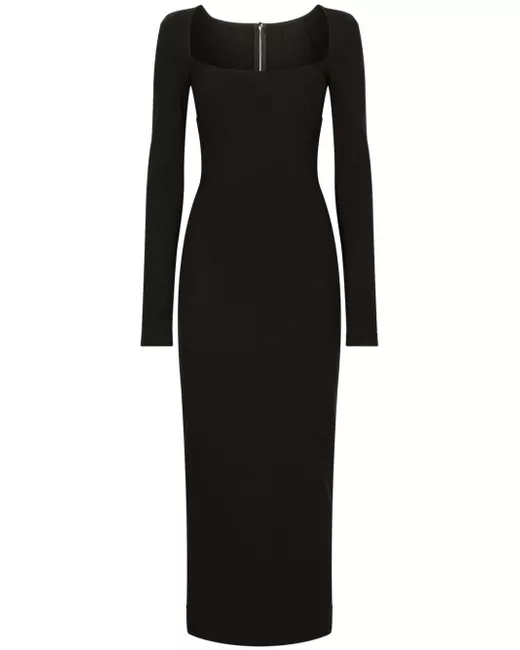 Dolce & Gabbana long-sleeve square-neck midi dress