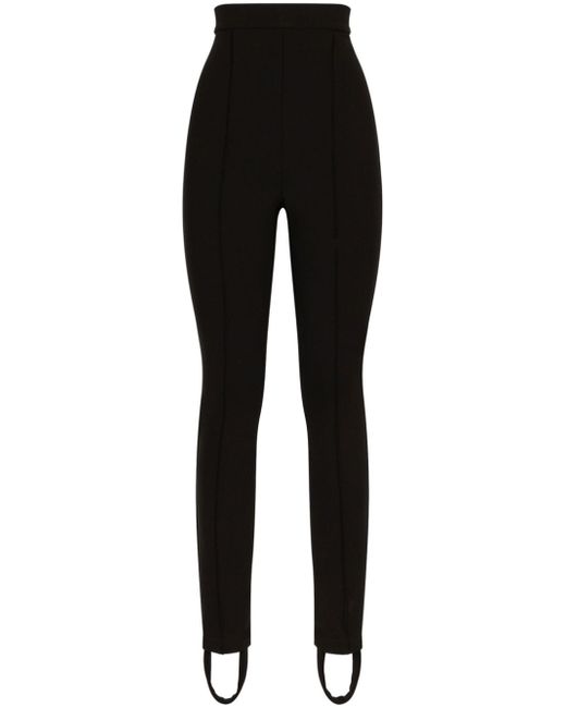Dolce & Gabbana pleat-detail stirrup leggings
