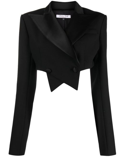Laquan Smith double-breasted cropped blazer