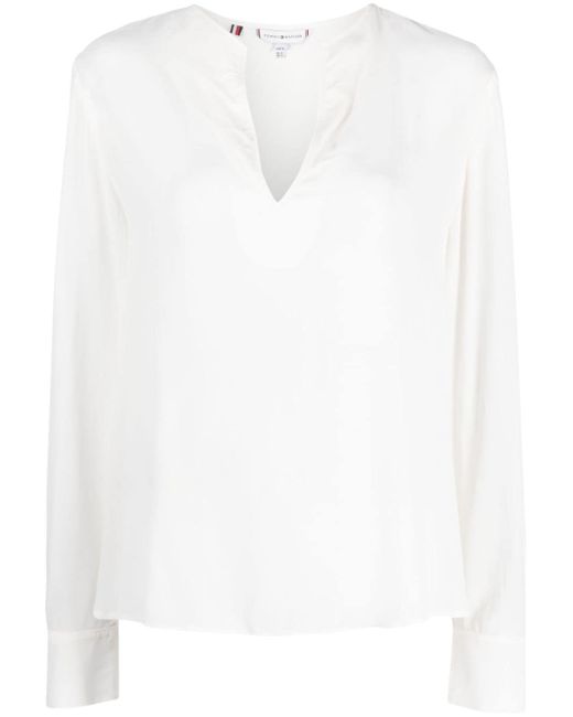 Tommy Hilfiger V-neck long-sleeved blouse