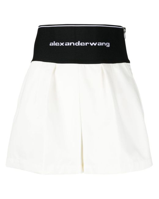 Alexander Wang logo-print cotton-twill safari shorts
