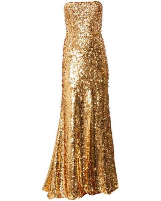 Carolina Herrera sequin-embellished strapless maxi dress
