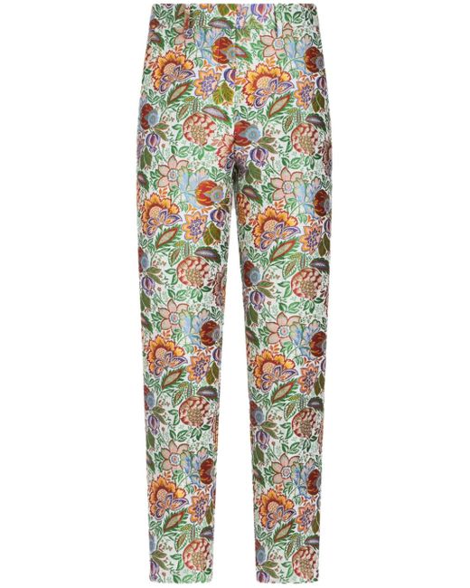 Etro floral-jacquard tailored trousers