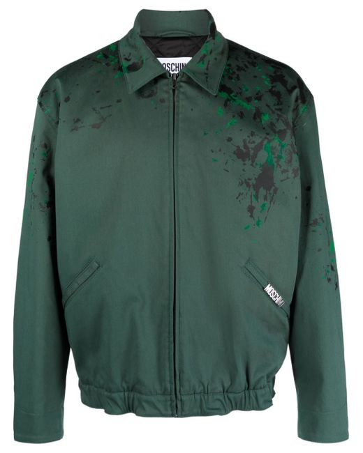 Moschino paint splatter-detail bomber jacket
