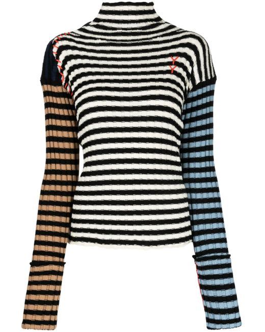 Yanyan Knits colour-block striped jumper