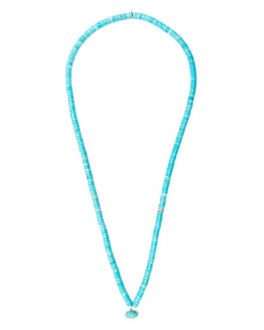 Sydney Evan 14kt white gold turquoise and diamond bead necklace