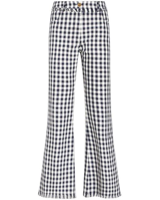 Etro gingham-check flared trousers