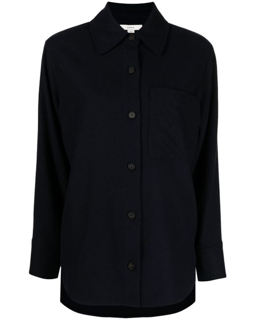 Vince flannel spread-collar shirt
