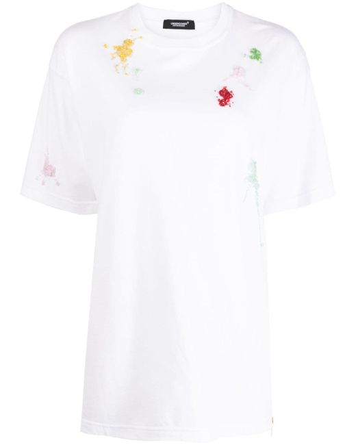 Undercover bead-embellished cotton T-shirt