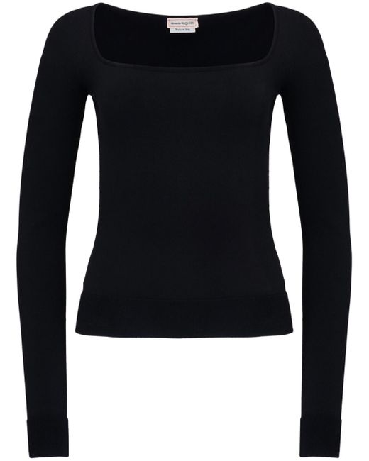 Alexander McQueen square-neck knitted top