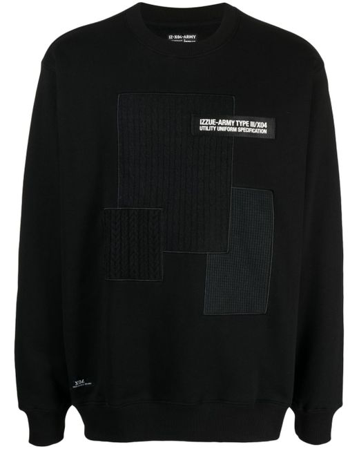 Izzue logo-appliqué patchwork sweatshirt