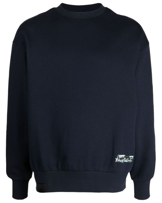 Izzue slogan-debossed crew-neck sweatshirt