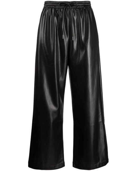 b+ab faux leather wide-leg trousers