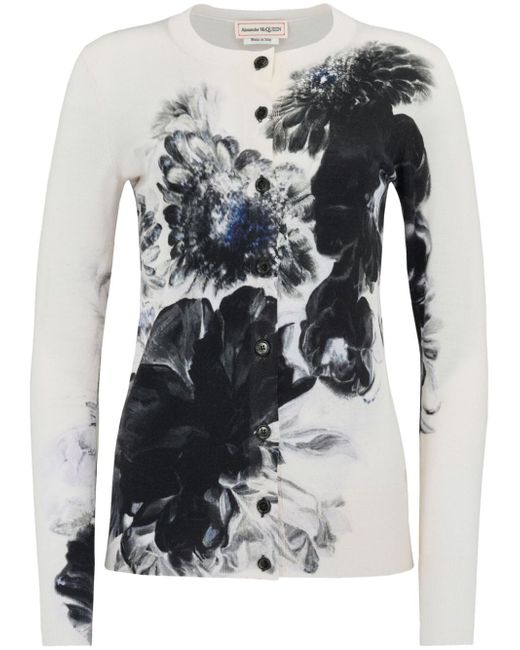 Alexander McQueen Chiaroscuro floral-print cardigan