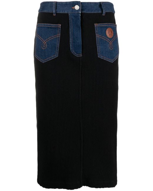 Moschino Jeans high-waist ribbed pencil skirt