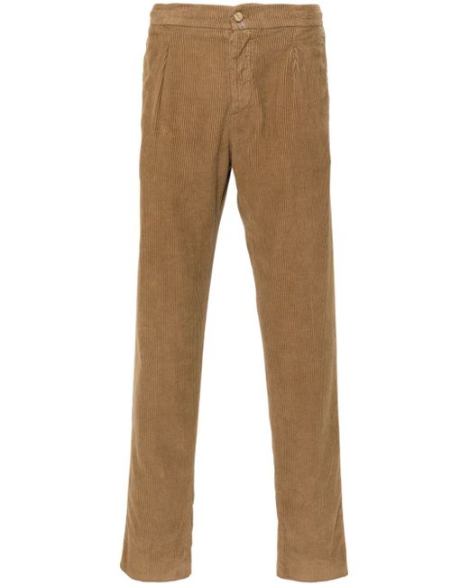 Kiton corduroy slim-cut trousers