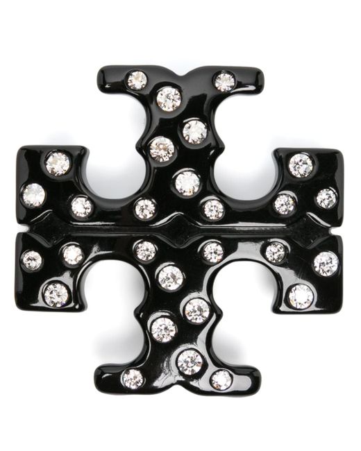 Tory Burch Double T crystal-embellished hair clip