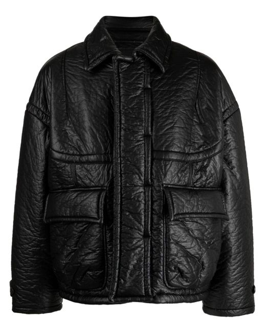 Songzio cracked-effect faux-leather jacket